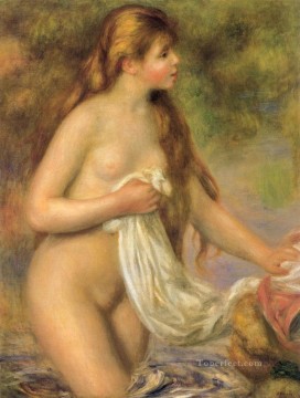  Renoir Oil Painting - Bather with Long Hair Pierre Auguste Renoir